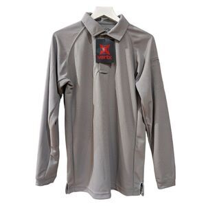 NWT (2) Vertx Tactical Men's Light Grey Textured Long Sleeve Polo Shirt Size S